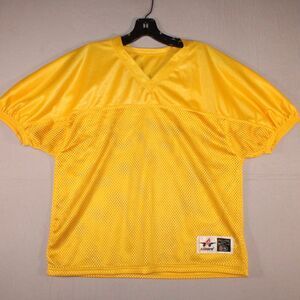 Alleson Athletic Football Jersey Practice Mesh Shirt Adult S/M Yellow Gold V-Nec